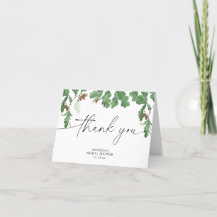 Tarjeta De Agradecimiento Ducha de novia con árbol de bellotas