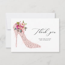 Ducha de Novia con Floral Rosa y Tacones de Guión 