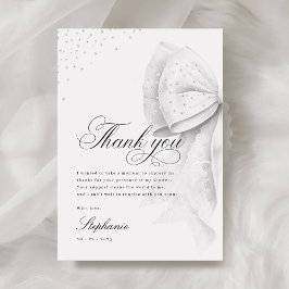 Tarjeta De Agradecimiento Ducha de Novia con Lazo Blanco