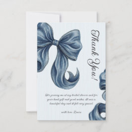 Tarjeta De Agradecimiento Ducha de novia con lazo de vaqueros azules