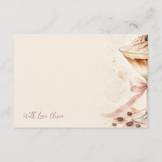 Tarjeta De Agradecimiento Ducha de Novia con Tema de Café Espresso Martini