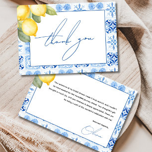 Tarjeta De Agradecimiento Ducha de Novia con Tema de Cítricos "Main Squeeze"