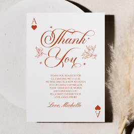 Tarjeta De Agradecimiento Ducha de Novia Cupido Vintage Afortunada en el Amo