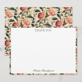 Tarjeta De Agradecimiento Ducha de Novia de Campo de Flores Campestres Rosa 