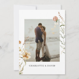 Tarjeta De Agradecimiento Ducha de Novia de Fotos de Flores Silvestres Boho