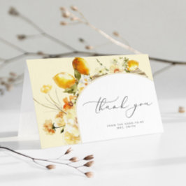 Tarjeta De Agradecimiento Ducha de novia de limón con arco moderno