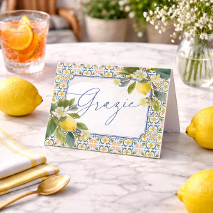 Tarjeta De Agradecimiento Ducha de novia de limón italiano