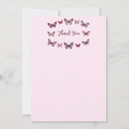 Tarjeta De Agradecimiento Ducha de Novia de Mariposas Elegantes PERSONALIZAD