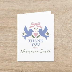 Tarjeta De Agradecimiento Ducha de Novia de Pájaros de Amor