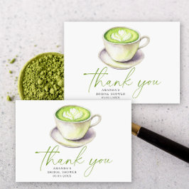 Tarjeta De Agradecimiento Ducha de novia de té Matcha gracias