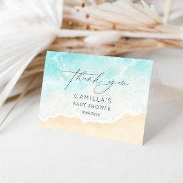 Tarjeta De Agradecimiento Ducha de Novia en la Playa y Océano