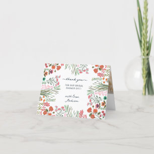 Tarjeta De Agradecimiento Ducha de Novia Flor Silvestre
