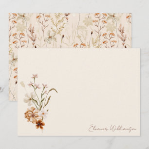 Tarjeta De Agradecimiento Ducha de Novia Floral de Flores de Pradera Rústica