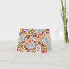 Tarjeta De Agradecimiento Ducha de Novia Floral Personalizada 