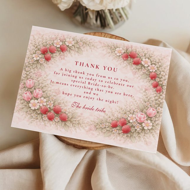 Tarjeta De Agradecimiento Ducha de Novia Fresa Enamorada (Subido por el creador)