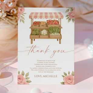 Tarjeta De Agradecimiento Ducha de Novia Fresh Off The Market en la Feria de
