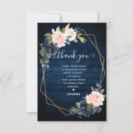 Tarjeta De Agradecimiento Ducha de novia geométrica Rubor de la Marina Rusti