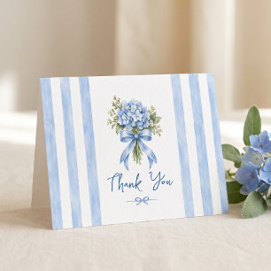 Tarjeta De Agradecimiento Ducha de Novia Hydrangea Algo Azul