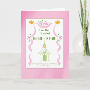 Tarjeta De Agradecimiento Ducha de Novia Iglesia Religiosa