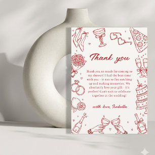 Tarjeta De Agradecimiento Ducha de Novia Italiana Elegante 'That's Amore'