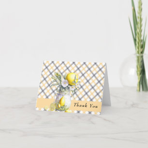 Tarjeta De Agradecimiento Ducha de Novia Limón Cítricos