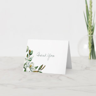 Tarjeta De Agradecimiento Ducha de Novia Magnolia Greenery
