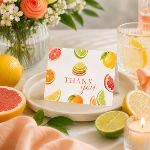 Tarjeta De Agradecimiento Ducha de Novia Main Squeeze Citrus