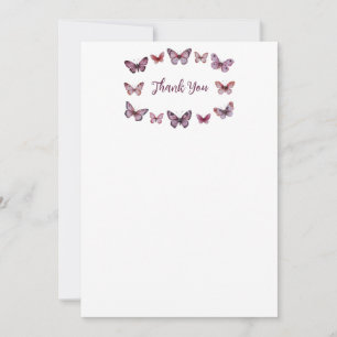 Tarjeta De Agradecimiento Ducha de Novia Mariposas Elegantes PERSONALIZADA