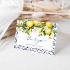 Tarjeta De Agradecimiento Ducha de Novia Mediterranean Lemon Main Squeeze