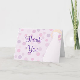 Tarjeta De Agradecimiento Ducha de novia Morado Polka Dot Gracias Cartas