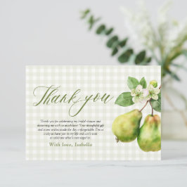 Tarjeta De Agradecimiento Ducha de Novia Pareja Perfecta de Gingham Verde Mo
