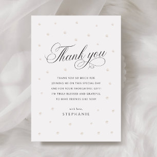 Tarjeta De Agradecimiento Ducha de Novia Perlas Elegantes