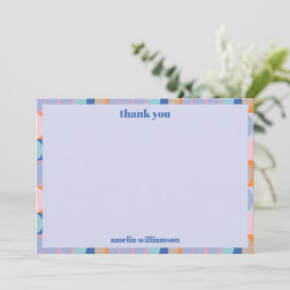 Tarjeta De Agradecimiento Ducha de Novia Personalizada Moderna Lavanda Azul