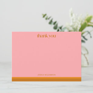 Tarjeta De Agradecimiento Ducha de Novia Personalizada Moderno Geométrico Ro