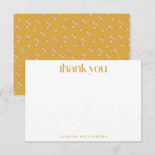 Tarjeta De Agradecimiento Ducha de Novia Personalizada Vintage Floral Amaril