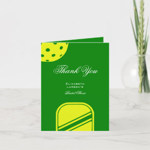 Tarjeta De Agradecimiento Ducha de Novia Tema Neon Amantes de Pickleball
