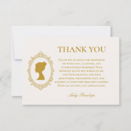 Tarjeta De Agradecimiento Ducha de Novia Vintage Azul Regencia Camafeo