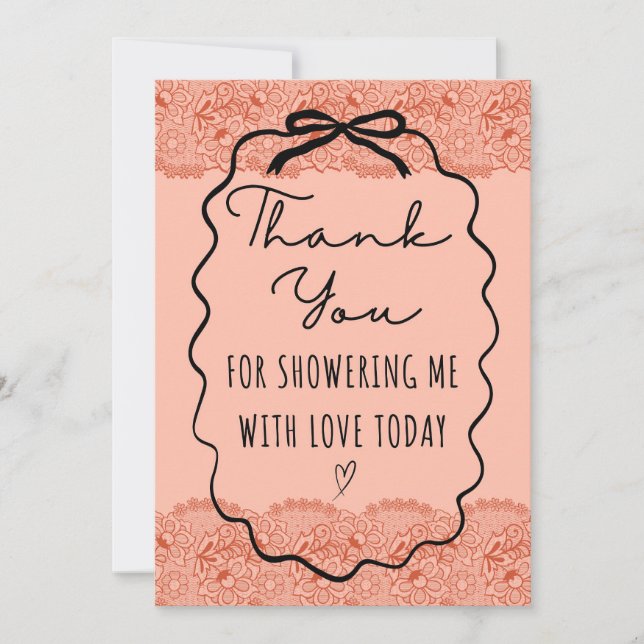 Tarjeta De Agradecimiento Ducha de novias de pileta (Anverso)