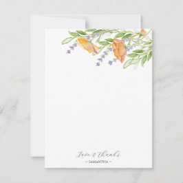 Tarjeta De Agradecimiento Ducha De Novias Gracias Cartas Boho Wildflowers