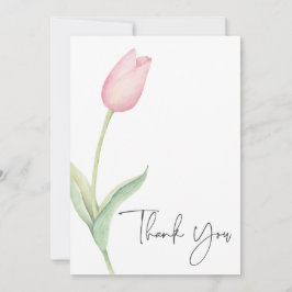 Tarjeta De Agradecimiento Ducha de novias Rosa Tulip Solo