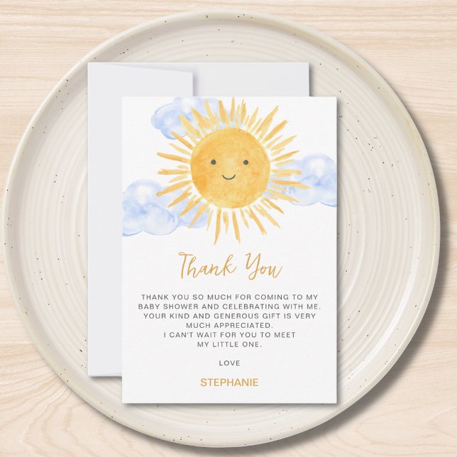 Tarjeta De Agradecimiento Ducha de Sol para Bebé  (Subido por el creador)