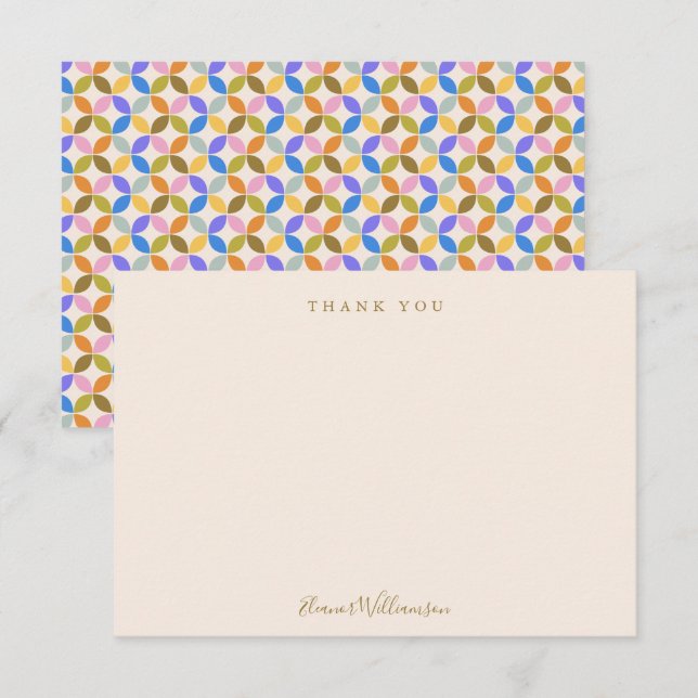 Tarjeta De Agradecimiento Ducha geométrica moderna y colorida personalizada (Anverso / Reverso)
