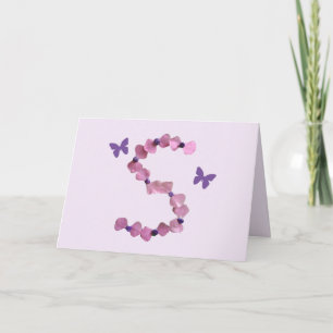 Tarjeta De Agradecimiento Ducha Gracias Letra Rosa Mariposa Floral