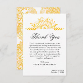 Tarjeta De Agradecimiento Ducha Nodal Rústica De Girasol De Estilo Boho Únic