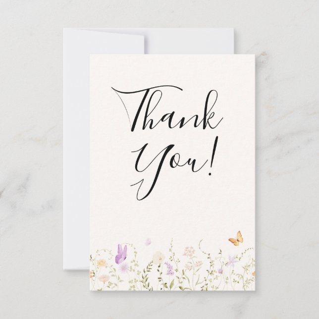 Tarjeta De Agradecimiento Ducha Nupcial Aflor Amor en Flor  (Anverso)