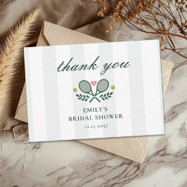 Tarjeta De Agradecimiento Ducha nupcial de tenis de partida perfecta