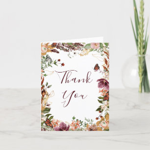 Tarjeta De Agradecimiento Ducha nupcial floral elegante