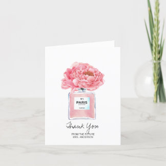 Tarjeta De Agradecimiento Ducha nupcial Gracias Pink Peony & Perfume Card