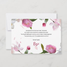 Tarjeta De Agradecimiento Ducha Nupcial Multi Floral