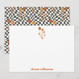 Tarjeta De Agradecimiento Ducha personalizada retro naranja tablero de ajedr